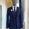 A Bespoke reloaded “peaky blinders” navy blue notch lapel suit