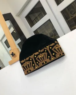 A Black and gold Embroidery African Traditional  hat