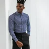 A Blue and white stripe business shirt.