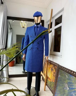 A Blue Check Reloaded “Peaky Blinder” Double breasted trench suit