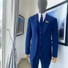 A “Board Room” Navy Blue Peak Lapel Suit