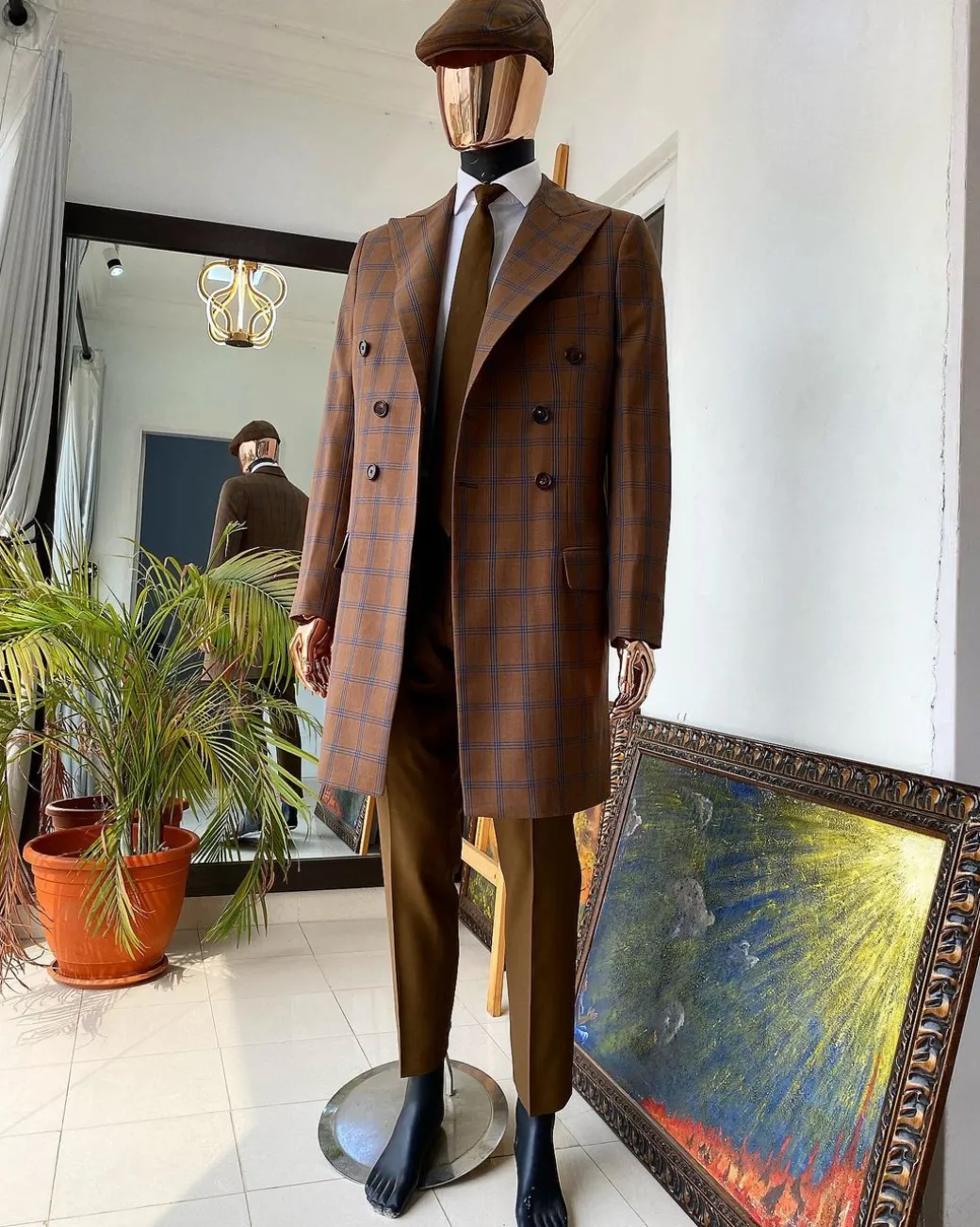 A Brown windowpane reloaded “peaky blinders” Business suit