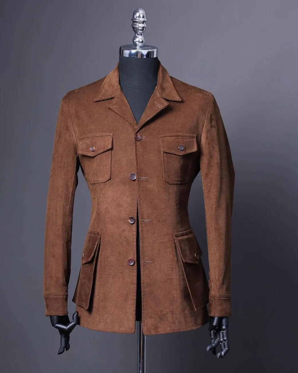 A “Car” walnut brown corduroy blazers jacket.