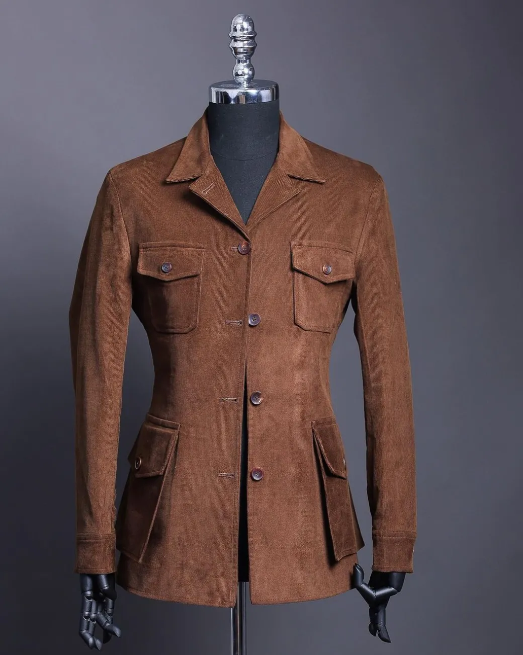 A “Car” walnut brown corduroy blazers jacket.