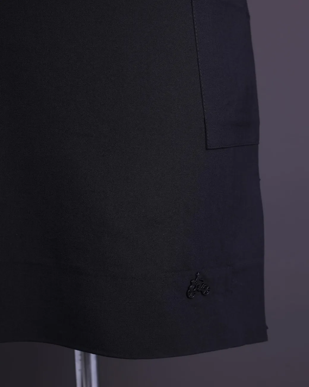 A Charcoal black, brown Aaron wool, front flap with black Swarovski button, shorts sleeve African senator kaftan native.