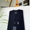 A Charcoal Black front flap Senator kaftan and Sokoto