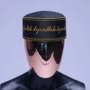 A Charcoal black, gold scritto pattered embroidery hat