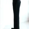 A Charcoal Black High Waist, Trumpet-Cut Details Pant With A Side Metal Adjuster.