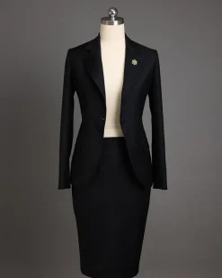 A Charcoal Black Notch Lapel Suit.