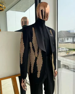 A Charcoal Black Reloaded “Justin” tuxedo Suit