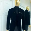 A Charcoal Black, Soaked Velvet Shawl Lapel Tuxedo Suit
