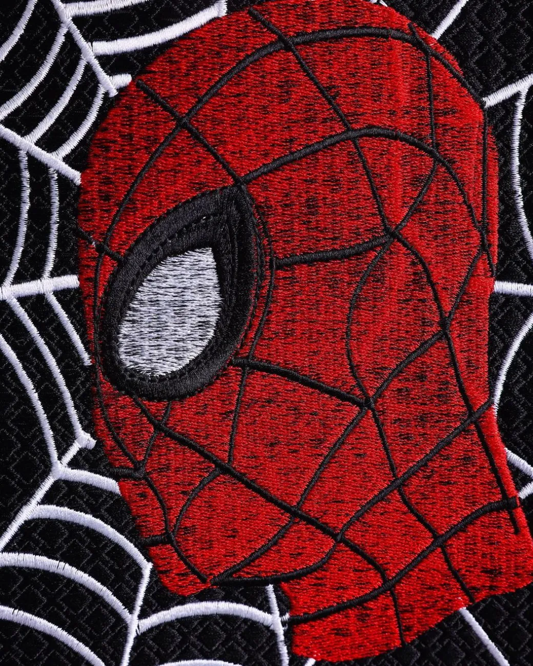 A charcoal black, “Spider-Man” embroidery details agbada, 3/4 sleeve kaftan & sokoto