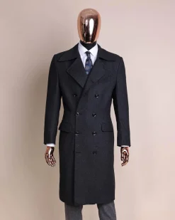 A Charcoal Grey, Peak Lapel Jorgecarli Vogue Trench Wool Suit