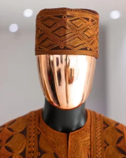 A Chocolate Brown, Arewa Embroidery Traditional Agbada.