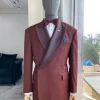 A Chocolate brown Bespoke reloaded “Arthur Richards” tuxedo 3 lapel suit