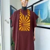 A Cinnamon Brown, Sunset In The East Embroidery Gold Mixed Detailing Agbada