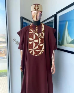 A Cinnamon Brown, Sunset In The East Embroidery Detailing Agbada