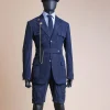 A “Combat” Navy Blue Corduroy, 3 Button Safari Suit