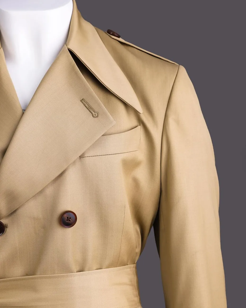 A Cream Double-Breasted Coat