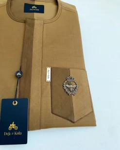 A Divided section of different shades of brown African senator kaftan