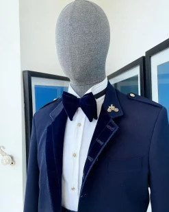 A “duopoly” navy blue royal tuxedo suit