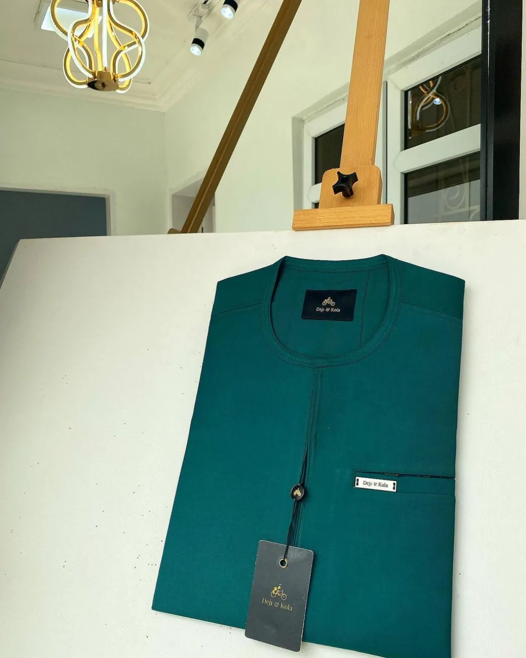 A Emerald Green Zipline design African Kaftan and sokoto
