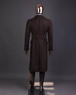 A Hickory Brown – Jorgecarli Vogue jacket – “Sicilian” peak lapel trench double-breasted suit
