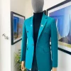 A Jungle Green Notch Lapel Suit