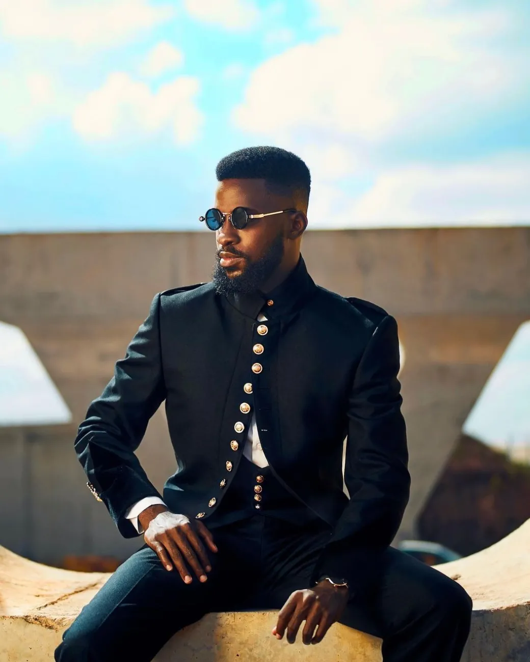 A Layered Combat Charcoal Black Tuxedo Suit.
