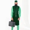 A Lemon Green African Senator Kaftan and a Long Greek Military Jacket