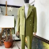A Lemon Green Double Breasted Peak Lapel Suit