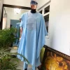 A Light Blue Connected With Embroidery Agbada