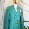 A Light Green Double Breasted Suit