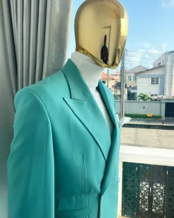 A Light Green Double Breasted Suit