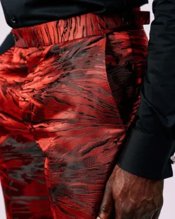 A Mahogany Red “Black Tears” Inverted Pattern Pant Trousers.