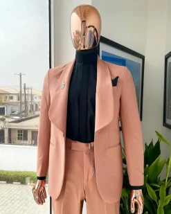 A Mauve Shawl Lapel Tuxedo Suit