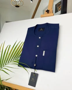 A Midnight Blue Kaftan with ABV diamond shape Australian Swarovski button Kaftan