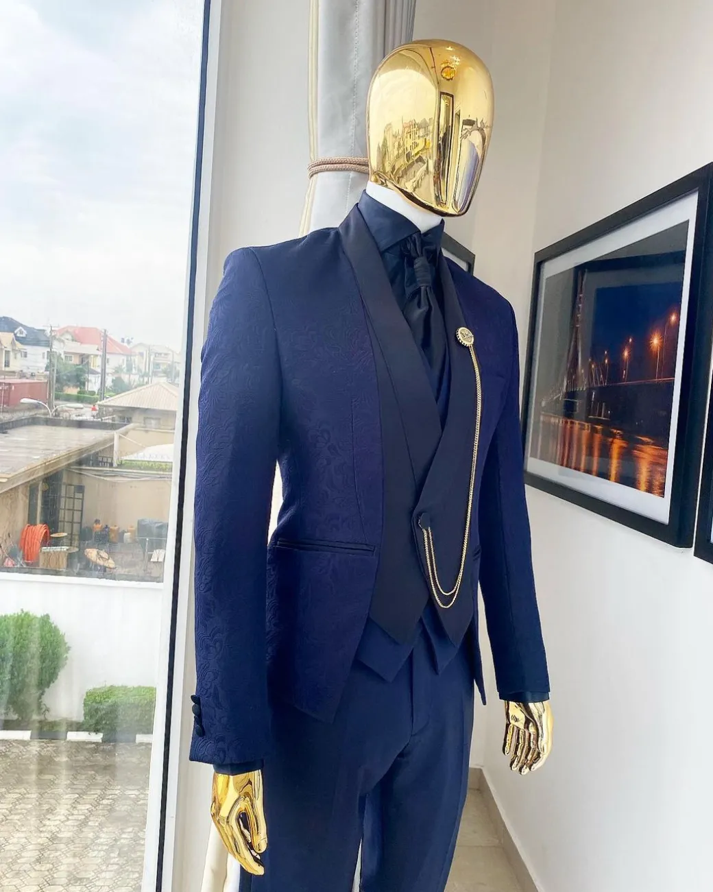 A Midnight Blue Reloaded “Lugard” suit from our Equilibrium ss21 collection