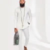 A Milk White, Slide Neck Style African Kaftan