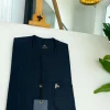 A Mix of Blue & Grey Stripe, V shaped patch pocket details African traditional senator kaftan native.