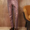 A Mixed shade of pink with inverted maze square print jacquard Pants