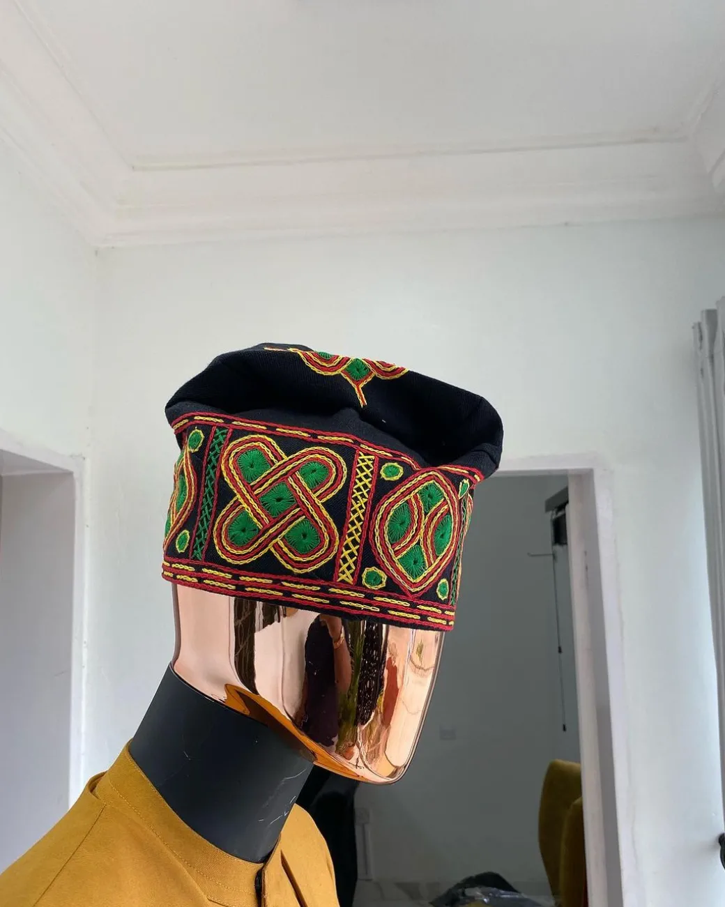 A Multicolor Hand Woven Egba Yoruba Hat