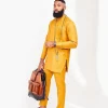A Mustard Yellow African Kaftan Native with front flap detailing