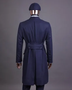 A Navy blue – Jorgecarli Vogue jacket – “Sicilian” peak lapel trench double breasted suit