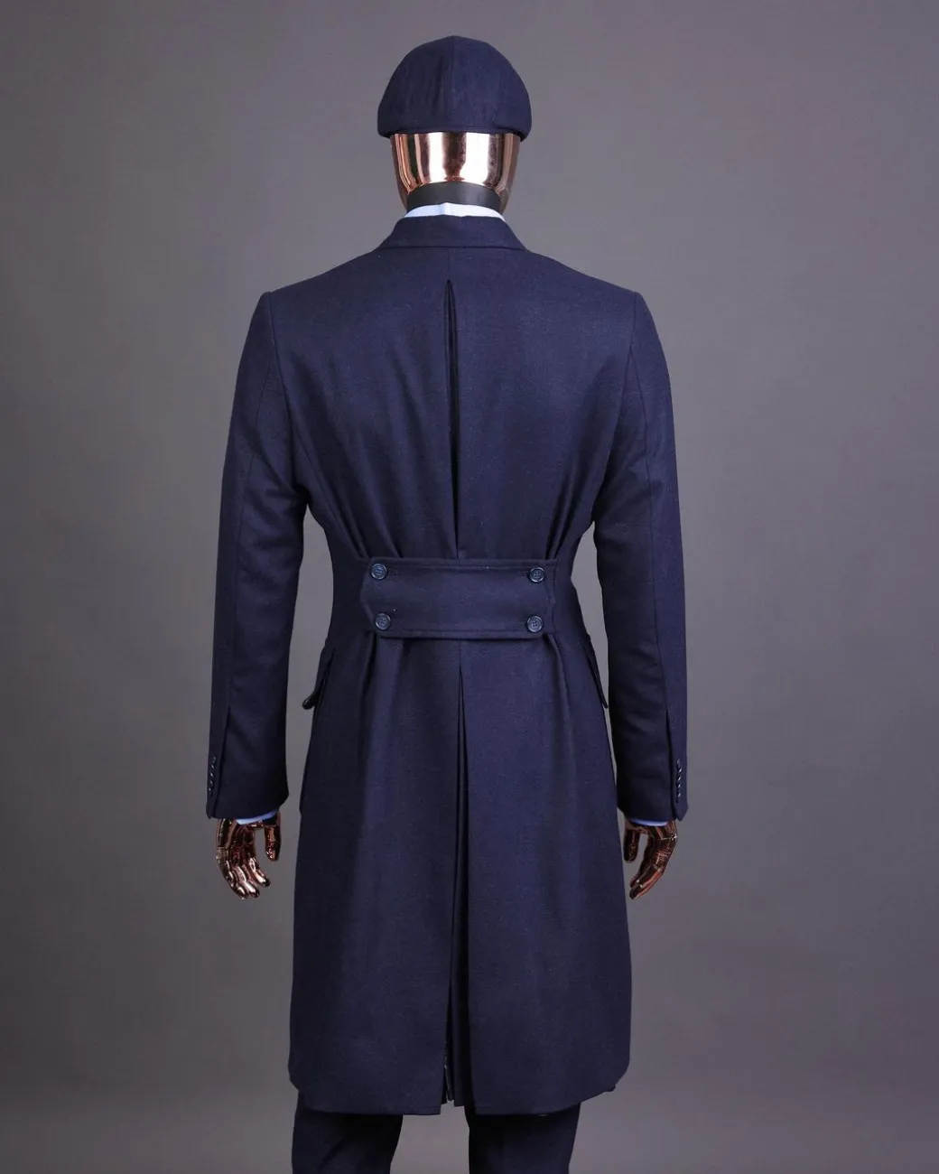 A Navy blue – Jorgecarli Vogue jacket – “Sicilian” peak lapel trench double breasted suit
