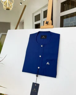 A Navy Blue African kaftan with clear view pearl Swarovski button and sokoto