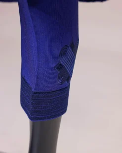 A Navy blue aso-oke, spiral embroidery detailing agbada