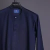 A Navy blue, front flap with silver Swarovski details African senator kaftan native and sokoto