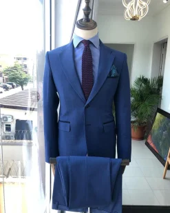 A Navy Blue Irish “Board Room” Peak Lapel Suit