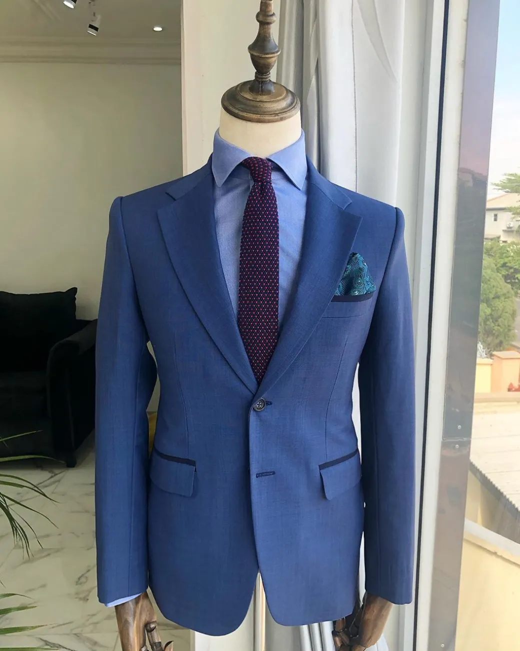 A Navy Blue Irish “Board Room” Peak Lapel Suit